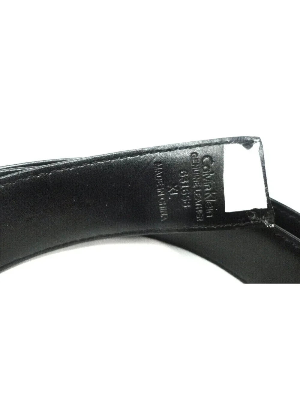 Calvin Klein Belt Genuine Leather Glossy/Matte Black XL **NO BUCKLE! BELT ONLY!!